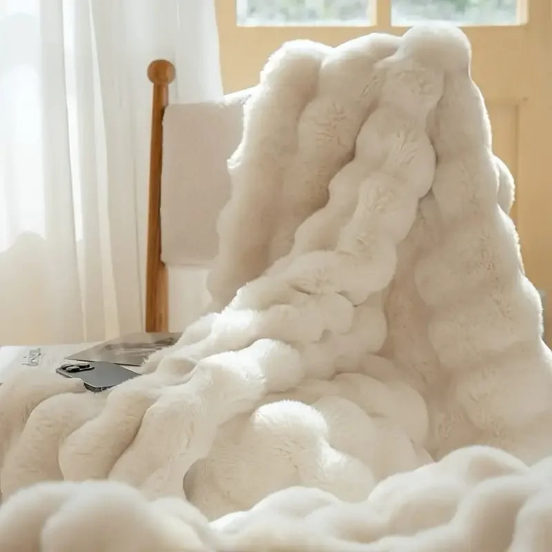 CozyFaux Rabbit Fleece Throw