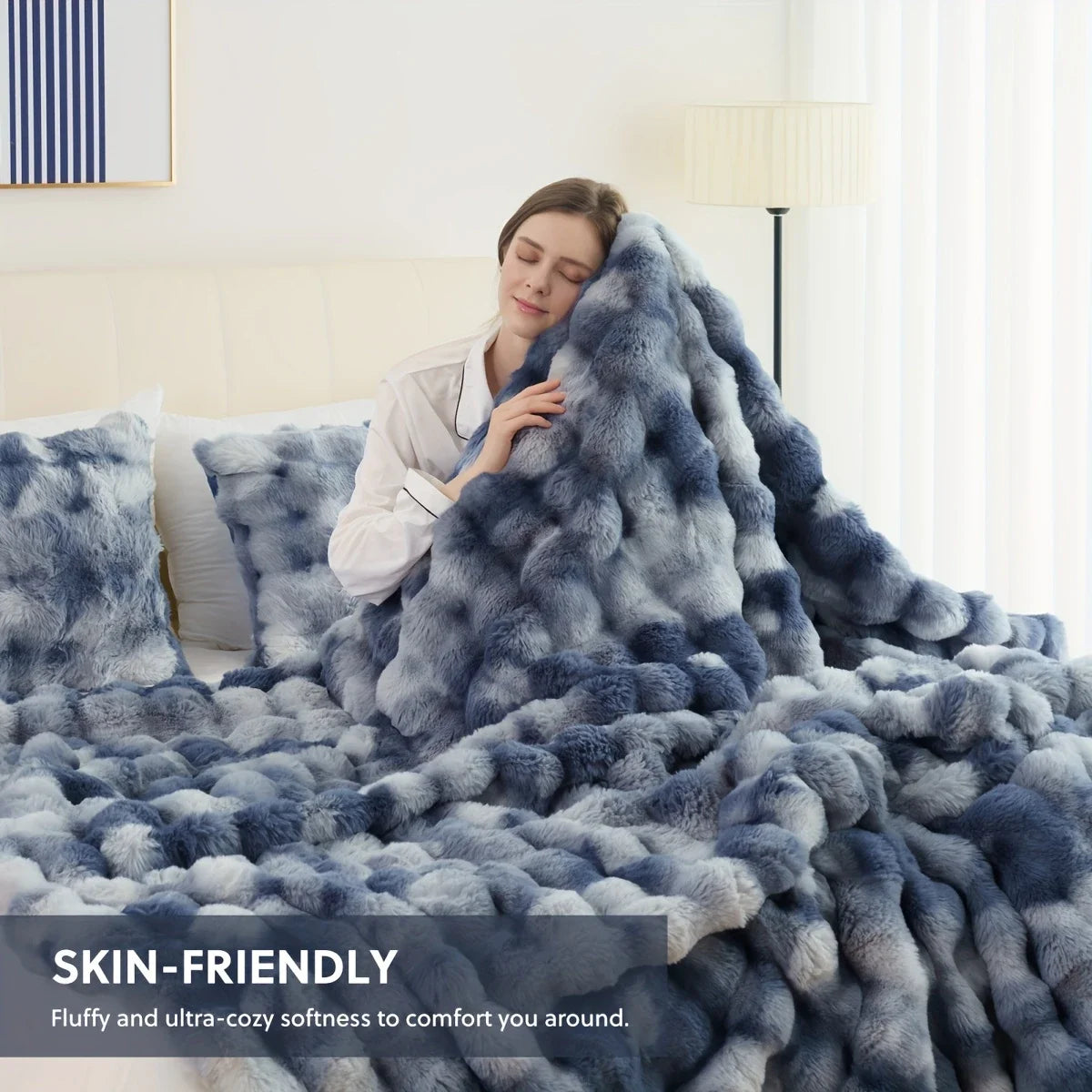 CozyFaux Rabbit Fleece Throw